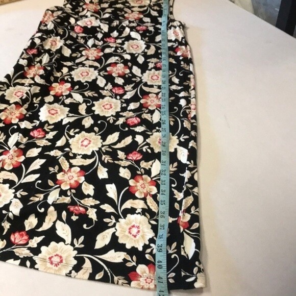 J Jill women’s sleeveless tank dress midi length size small tall black floral - Picture 11 of 11